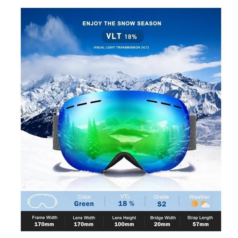 Ski Goggles Unisex 2 pairs